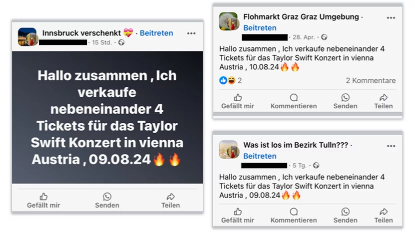 Konzertkarten Facebook-Gruppen